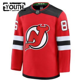 New Jersey Devils Fanatics Premium Jack Hughes 2024-25 Heim Rot Trikot - Kinder